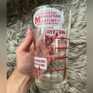 🍸 Vintage Manhattan Drink Recipe Glass